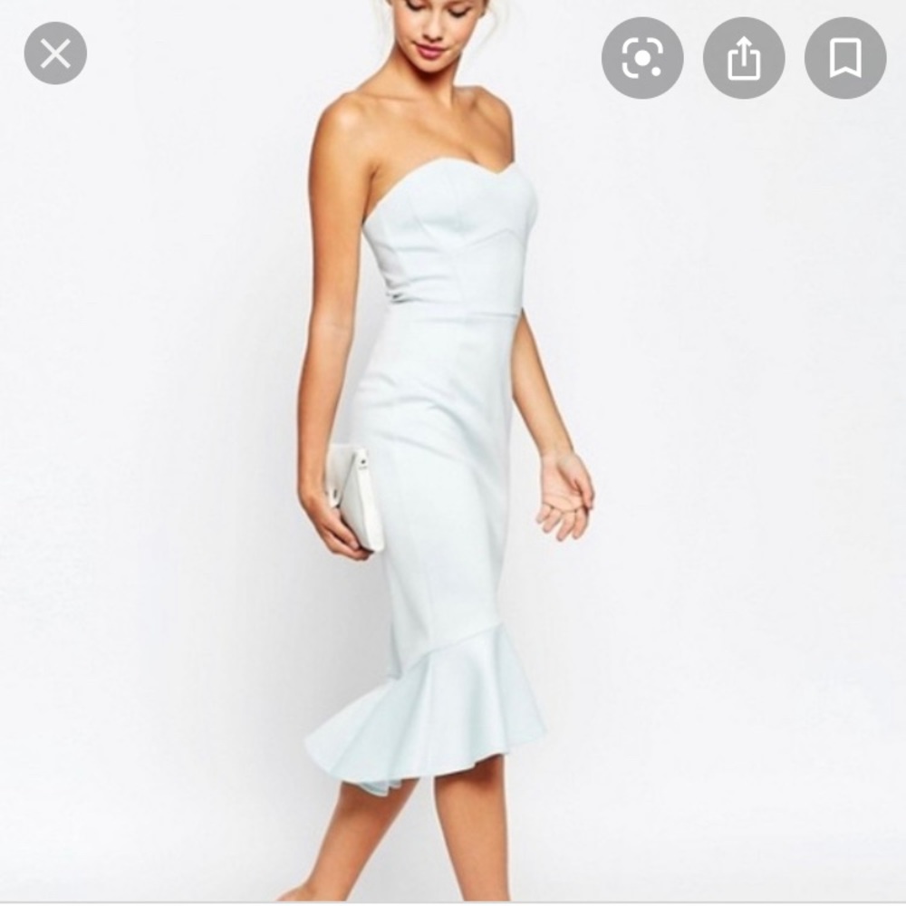 NWT ASOS  B L A C K  scuba strapless dress